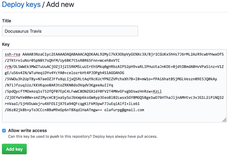 Add GitHub deploy key